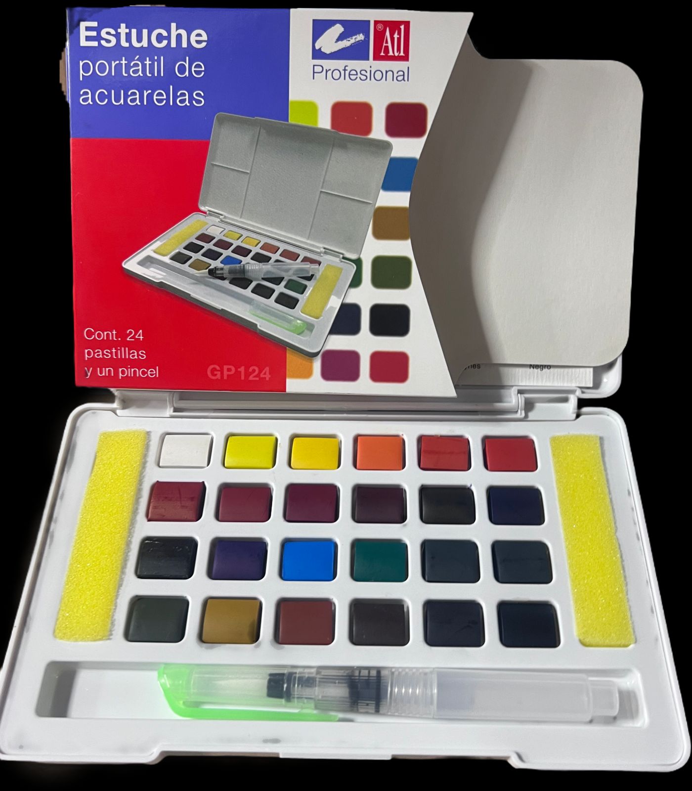 ACUARELAS ATL PORTATIL 24PZ