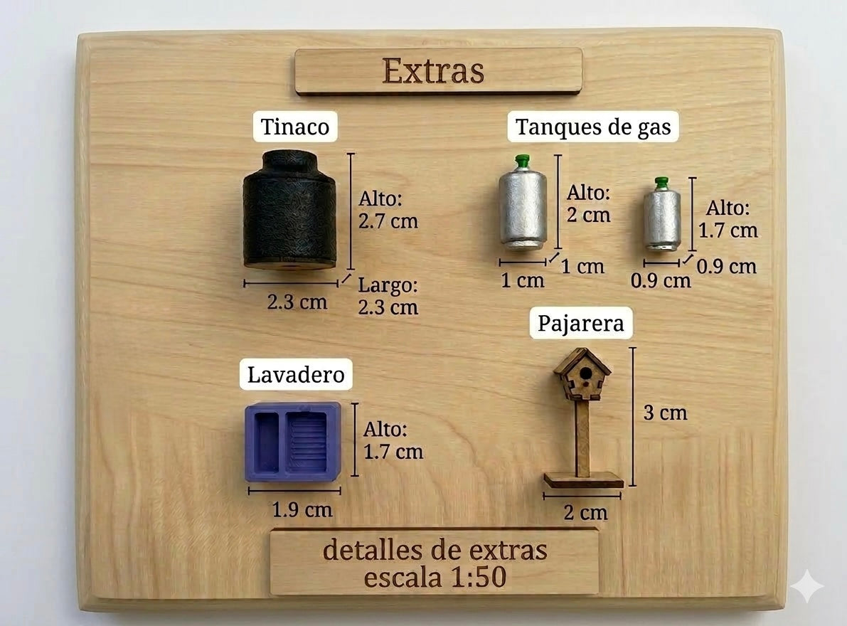 Kit Muebles Maqueta 1:50 Casa Media +50 Pzs