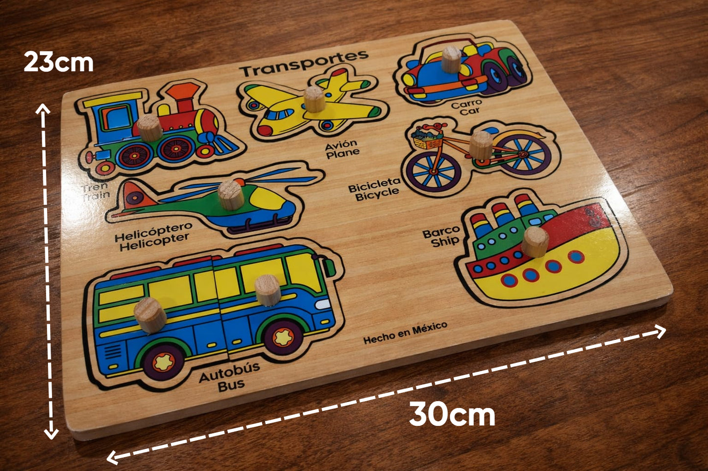 Rompecabezas Didáctico de Madera TRansportes