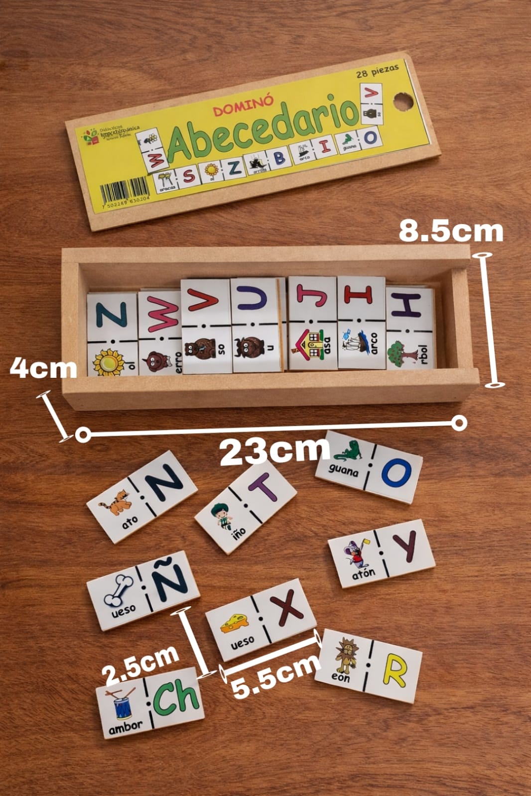 Domino Didáctico de madera / Abecedario