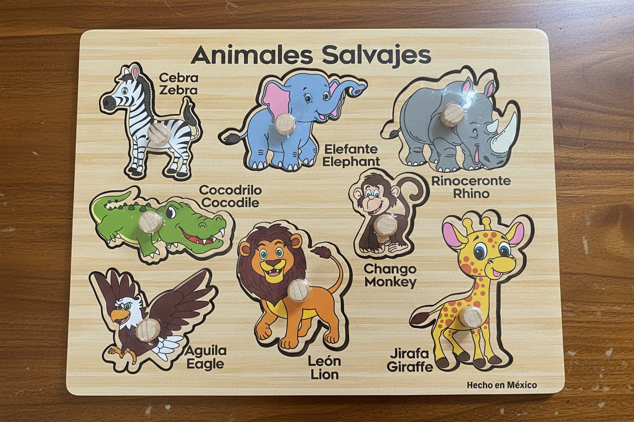 ROMPECABEZAS DE LOS ANIMALES SALVAJES / Madera