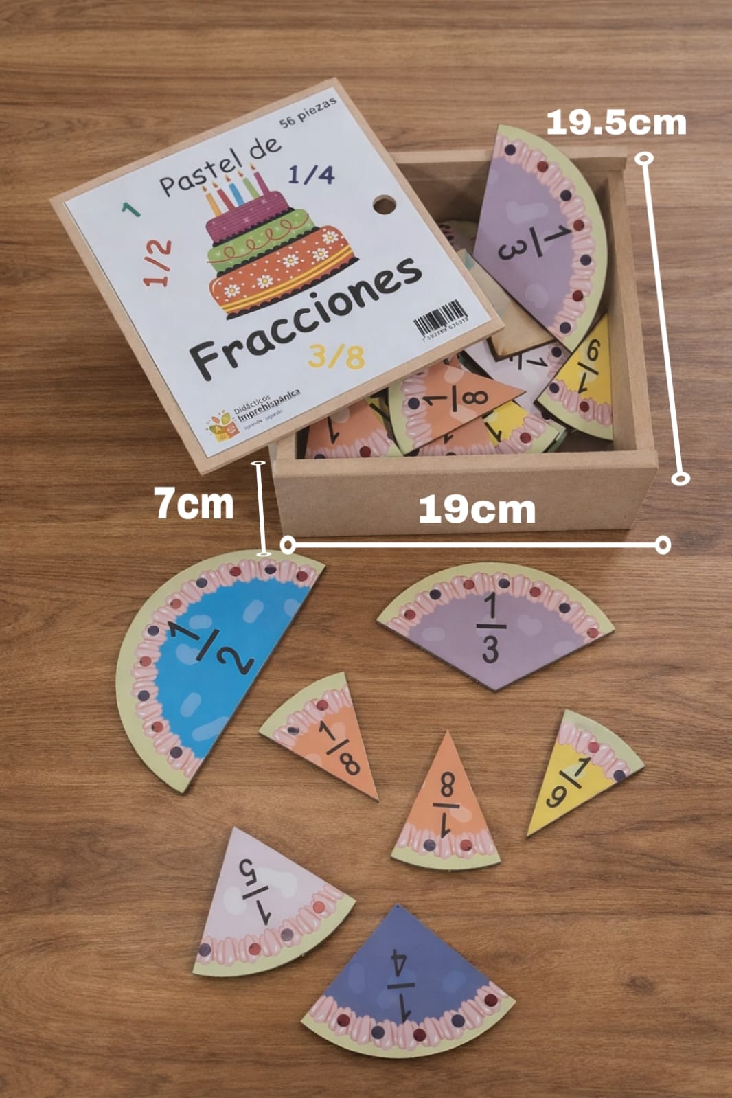 Pastel de Fracciones / Juego Didáctico de Madera