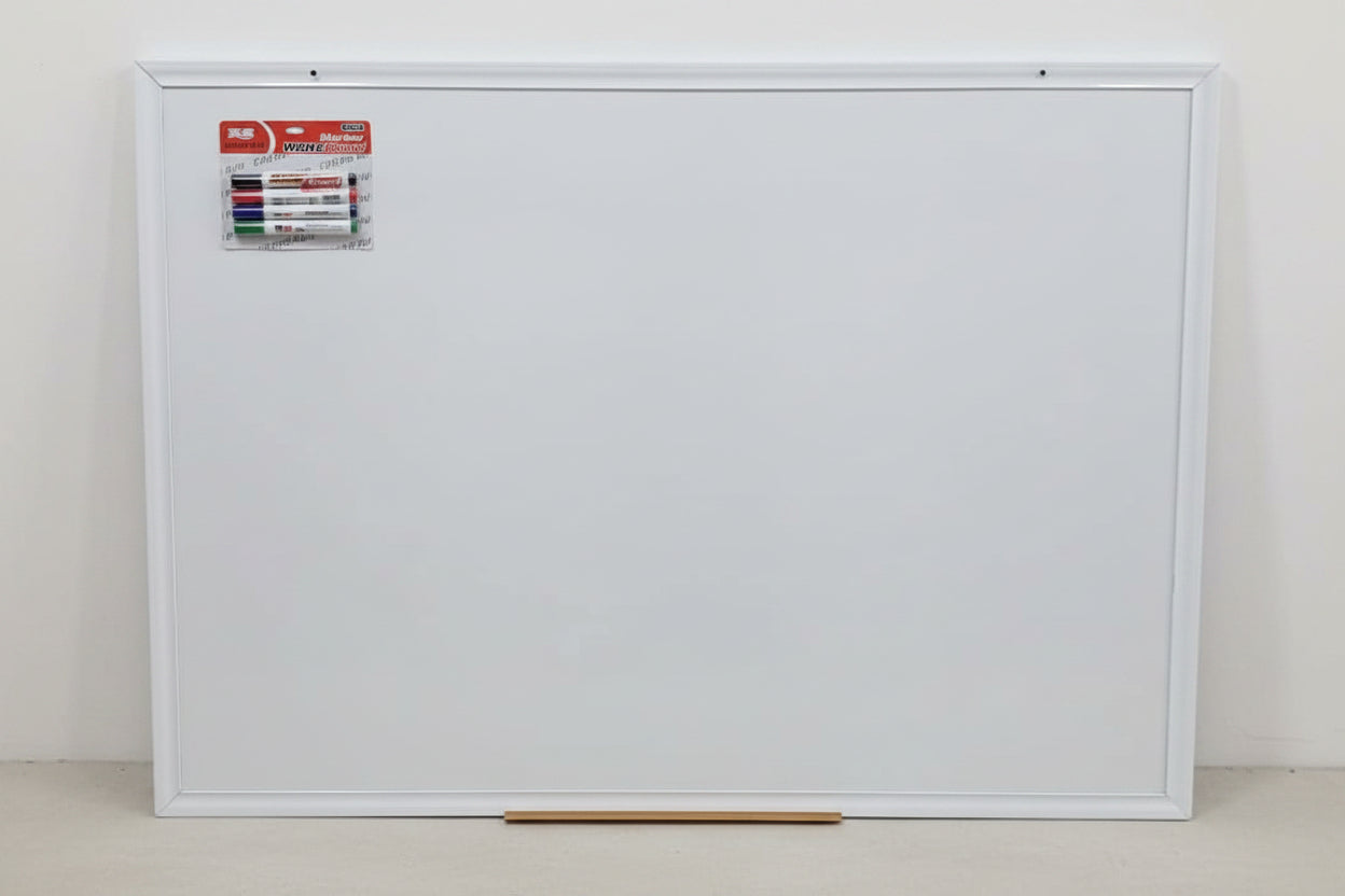 Pizarrón Blanco Reforzado con Plumones 90cmX120cm