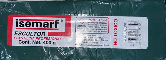 PLASTILINA PARA ESCULTOR 400g VERDE OLIVO