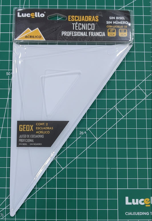 Escuadras Profesionales de Acrílico Lucello 28cm