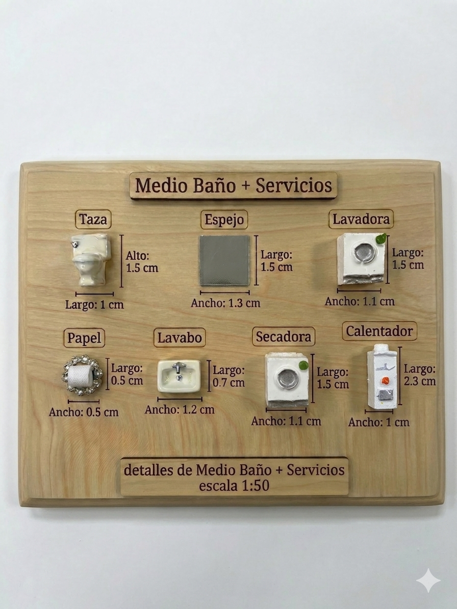 Kit Muebles Maqueta 1:50 Casa Media +50 Pzs