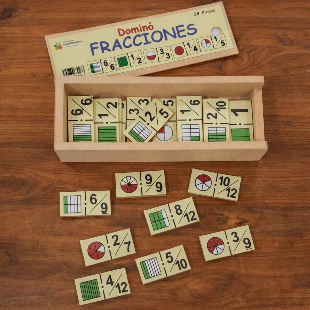 Domino de Fracciones / Didáctico de Madera