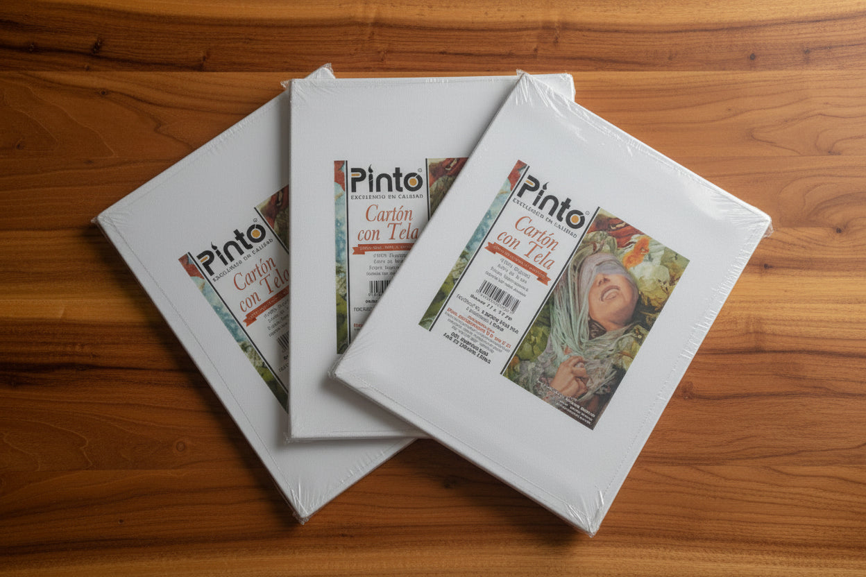 Carton con Tela Pinto 12cmX15cm (Pack con 3 piezas)