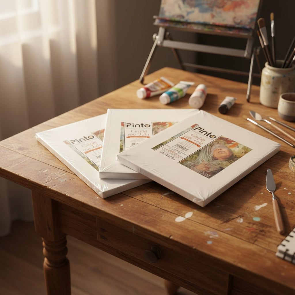 Carton con Tela Pinto 12cmX15cm (Pack con 3 piezas)