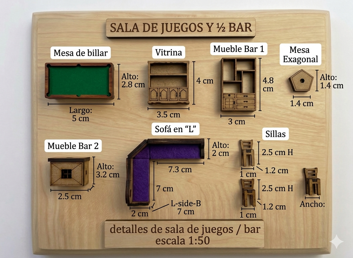 Kit Muebles Maqueta 1:50 Casa Avanzada +80 Pzs