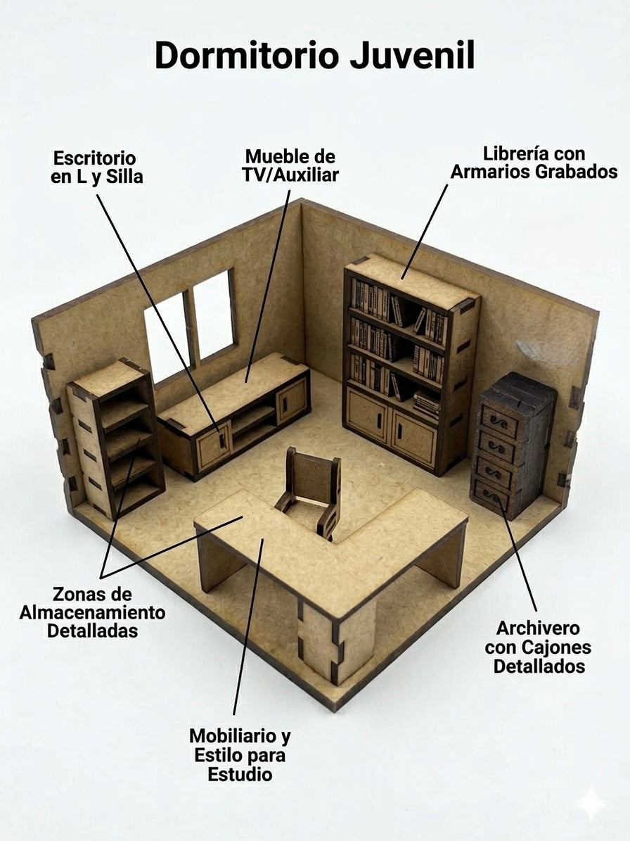 Kit Muebles Maqueta 1:50 Casa Media +50 Pzs