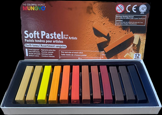 PASTEL SECO MUNGYO 12PZ COLORES TIERRA