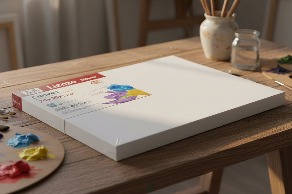 Kit de Lienzos Canvas Rectangulares + Paquete de Pinceles