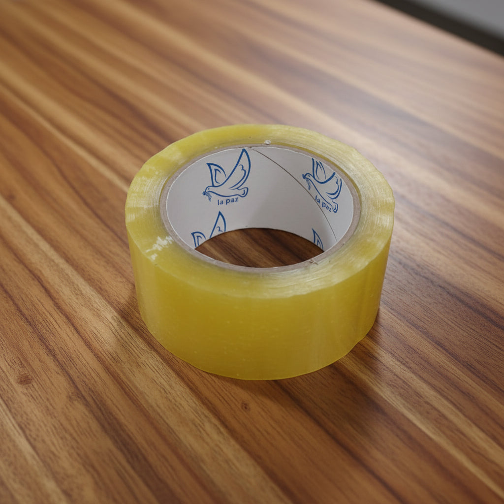 Cinta Diurex Transparente Amarilla 100m (Paquete con 6 rollos)