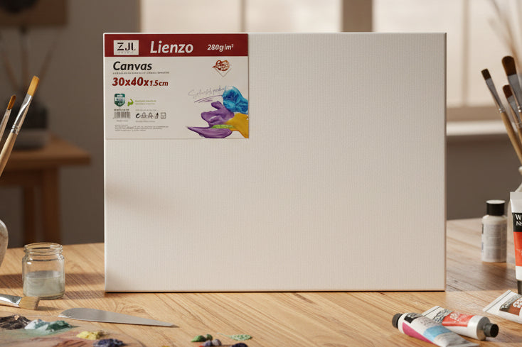 Kit de Lienzos Canvas Rectangulares + Paquete de Pinceles