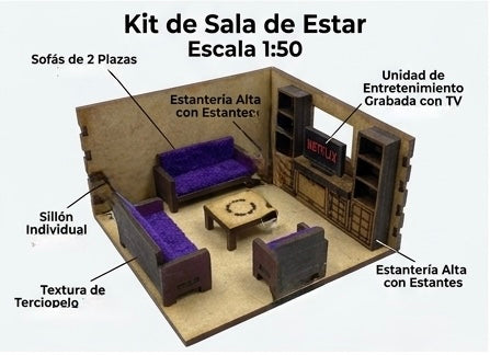 Kit Muebles Maqueta 1:50 Casa Media +50 Pzs