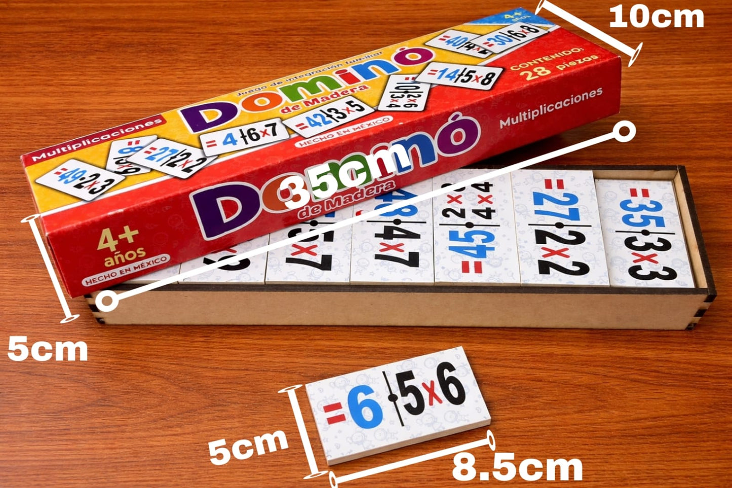 Aprende y diviértete con las multiplicaciones / Domino de madera