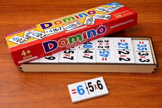 Aprende y diviértete con las multiplicaciones / Domino de madera