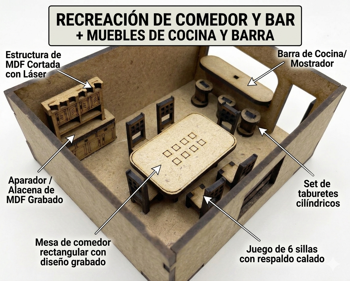 Kit Muebles Maqueta 1:50 Casa Avanzada +80 Pzs