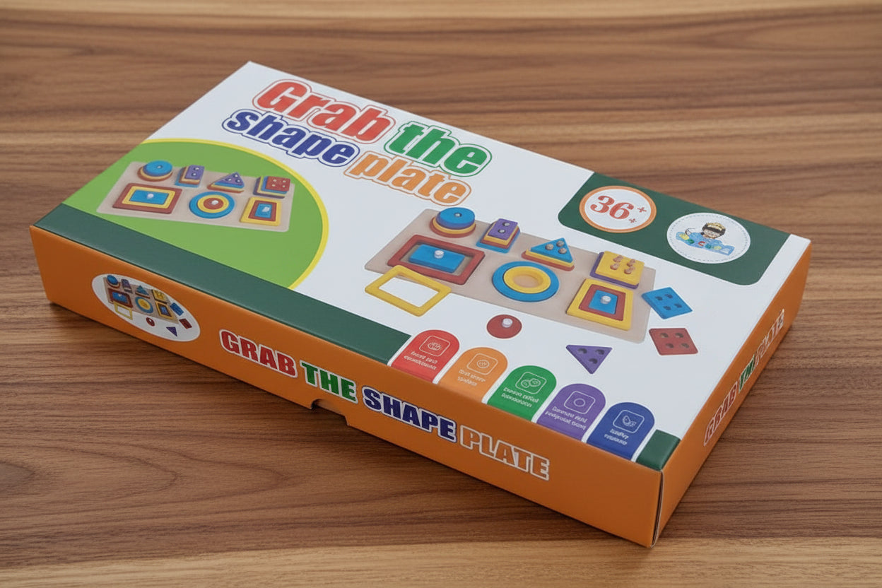 Juego Didáctico de Ensarte / Grab the Shape Plate (Mayoreo 6 Piezas)