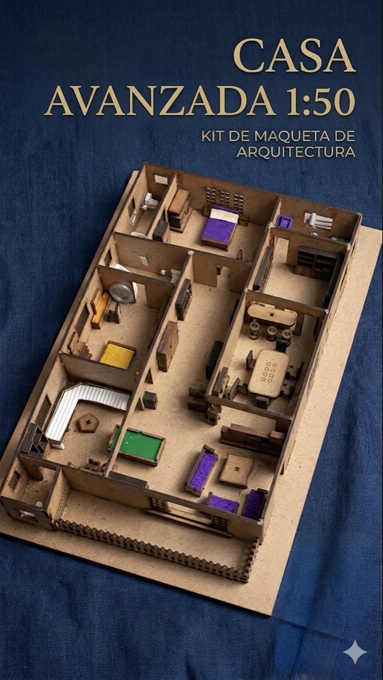 Kit Muebles Maqueta 1:50 Casa Avanzada +80 Pzs