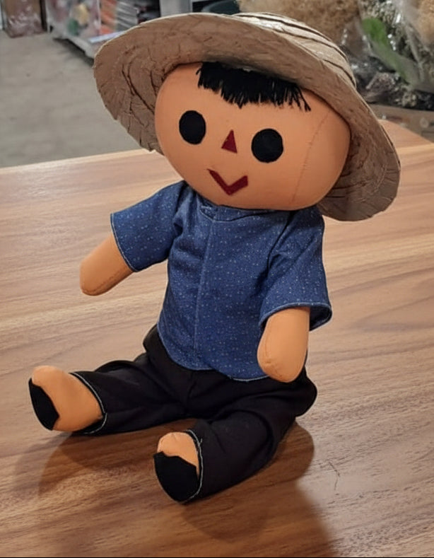 Muñeca de Trapo Artesanal Mexicana Lele Otomí & Panchito (25cm)