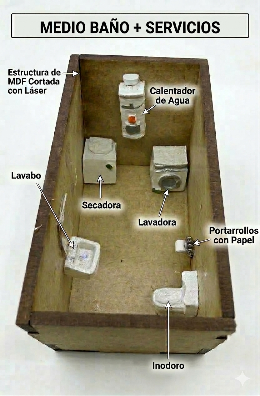 Kit Muebles Maqueta 1:50 Casa Media +50 Pzs