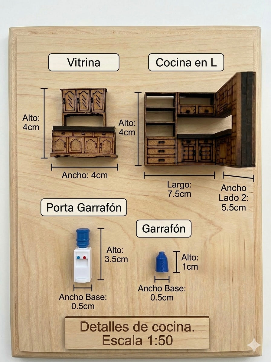 Kit Muebles Maqueta 1:50 Casa Media +50 Pzs