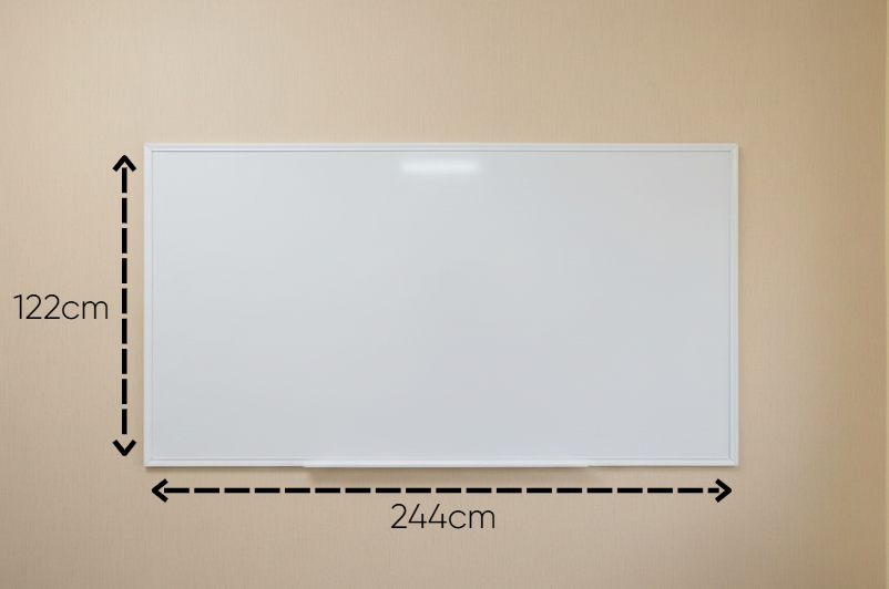 Pizarrón Blanco Escolar Reforzado Con Plumones 122cmX244cm
