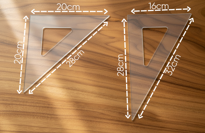 Escuadras Profecionales de Acrillico Lucello 28cm (12pz.)