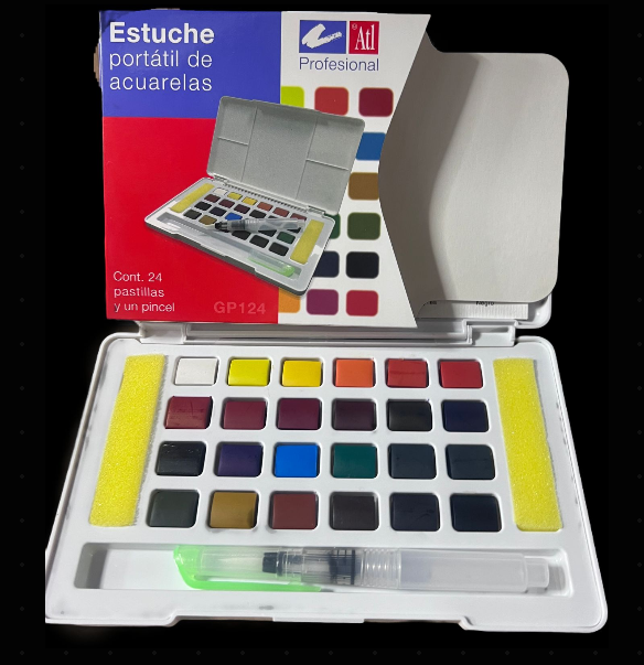 ACUARELAS  ATL PORTATIL 24PZ
