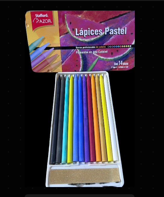 LAPICES PASTEL SECO AZOR 14PZ