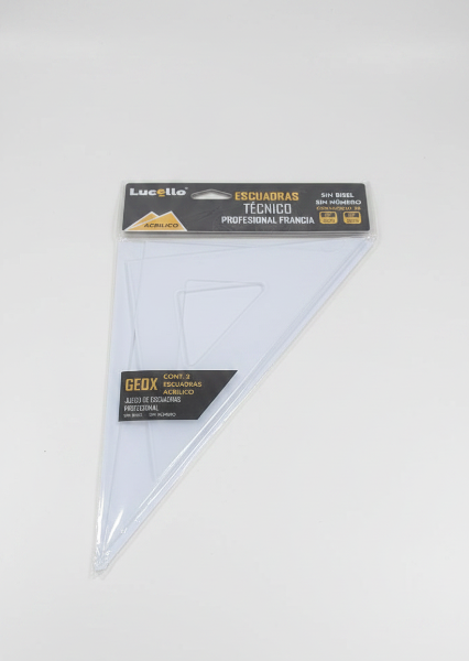 Escuadras Profecionales de Acrillico Lucello 28cm (12pz.)