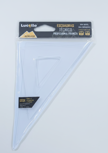Escuadras Profesionales de Acrílico Lucello 16cm (12pz.)