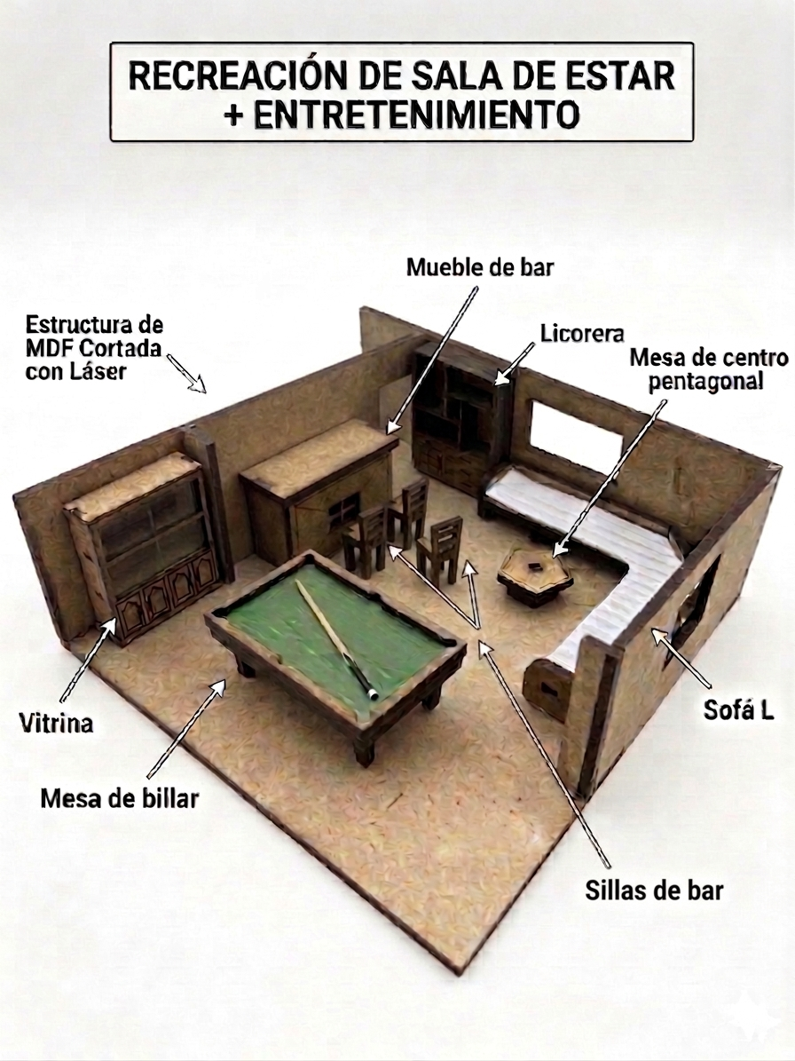 Kit Muebles Maqueta 1:50 Casa Avanzada +80 Pzs