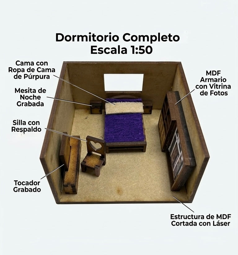 Kit Muebles Maqueta 1:50 Casa Media +50 Pzs