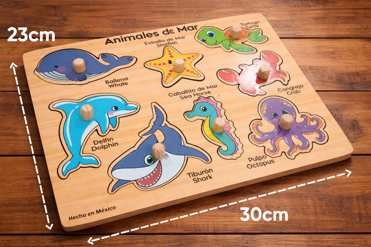 Rompecabezas Didáctico de Madera Animales del Mar