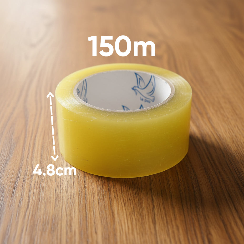 Cinta Diurex Transparente Amarilla 150m (Caja con 36pz.)