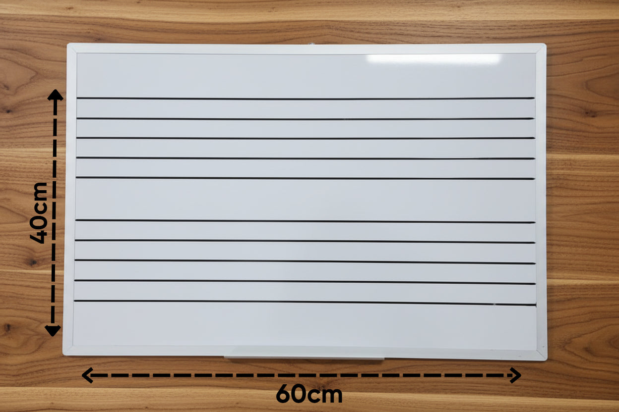 Pizarrón Pautado Blanco Nacional 40cmX60cm