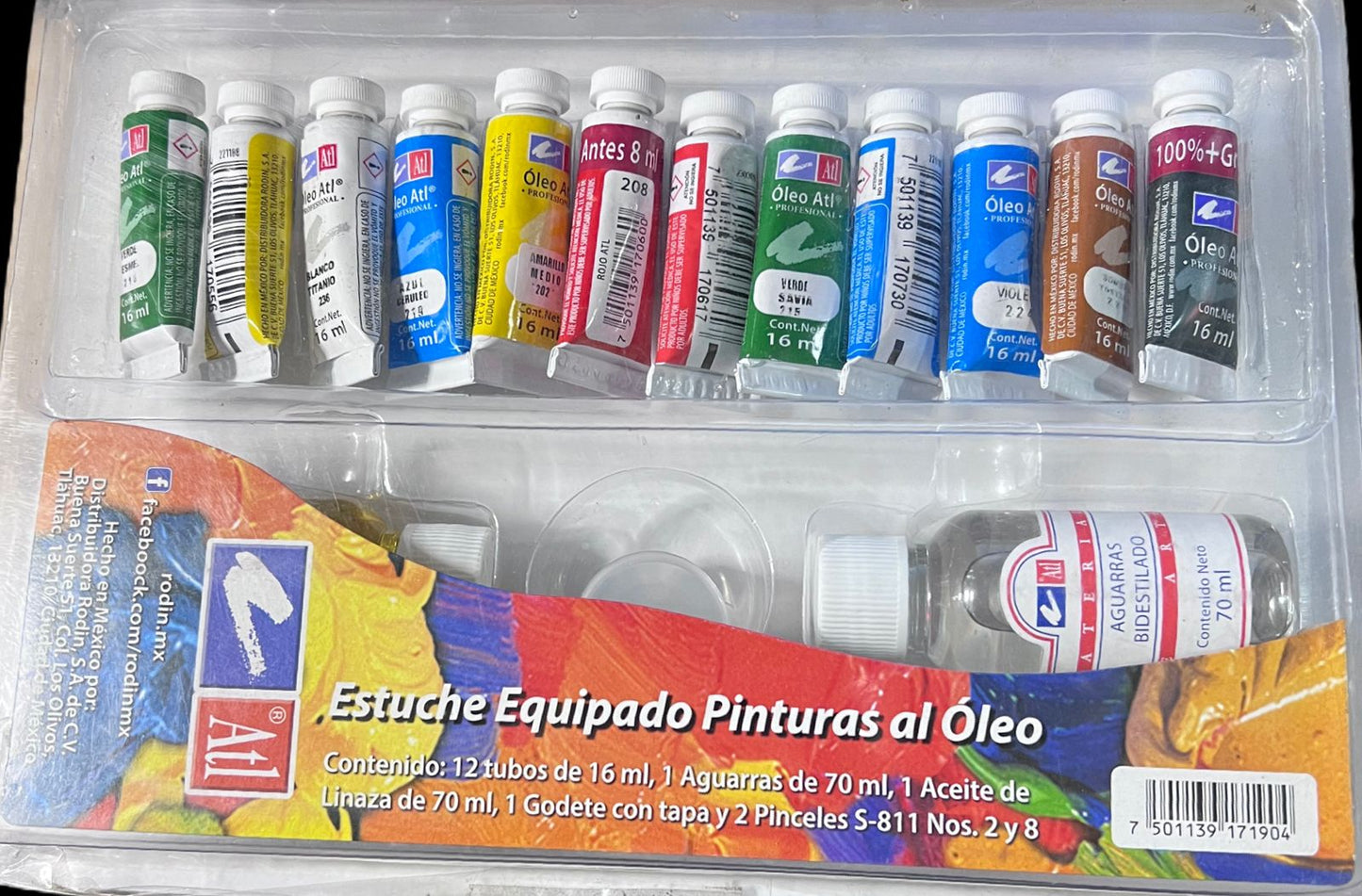 ESTUCHE EQUIPADO DE PINTURAS AL OLEO 17PZ