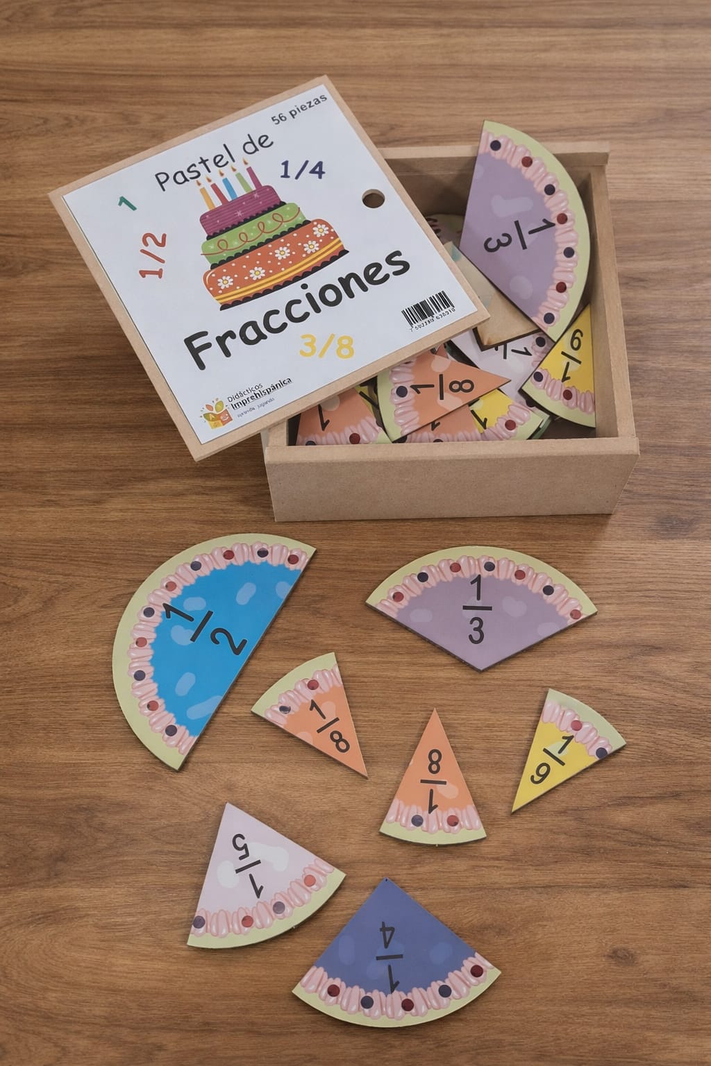 Pastel de Fracciones / Juego Didáctico de Madera