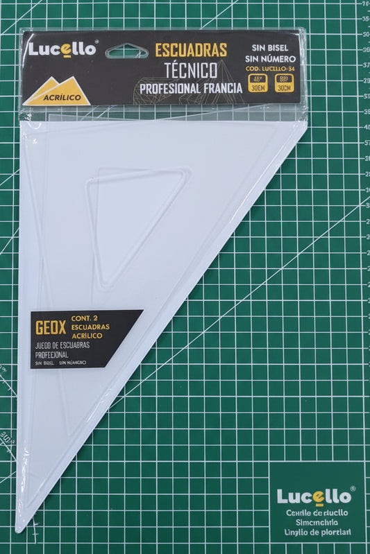 Escuadras Profesionales de Acrílico Lucello 30cm
