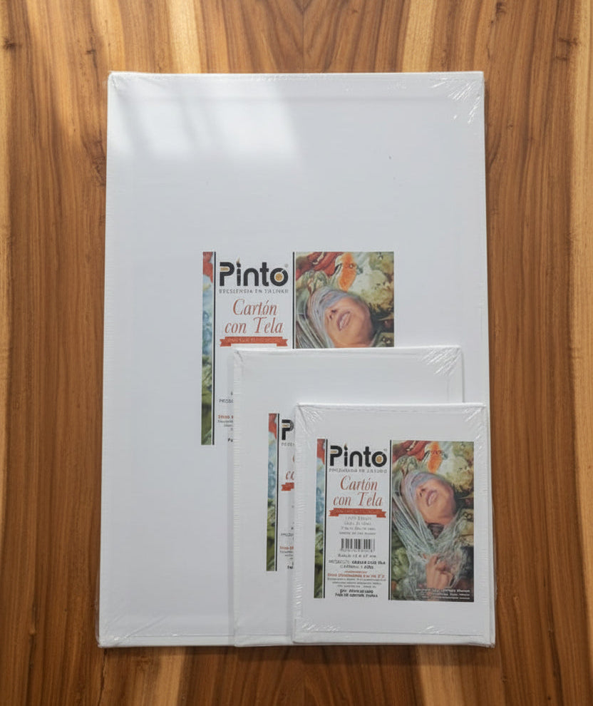 Cartón con Tela pinto Blanco (pack con 3 piezas)