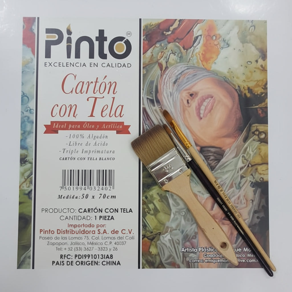 Cartón con Tela Pinto 50cmX70cm (pack con 3pz.)