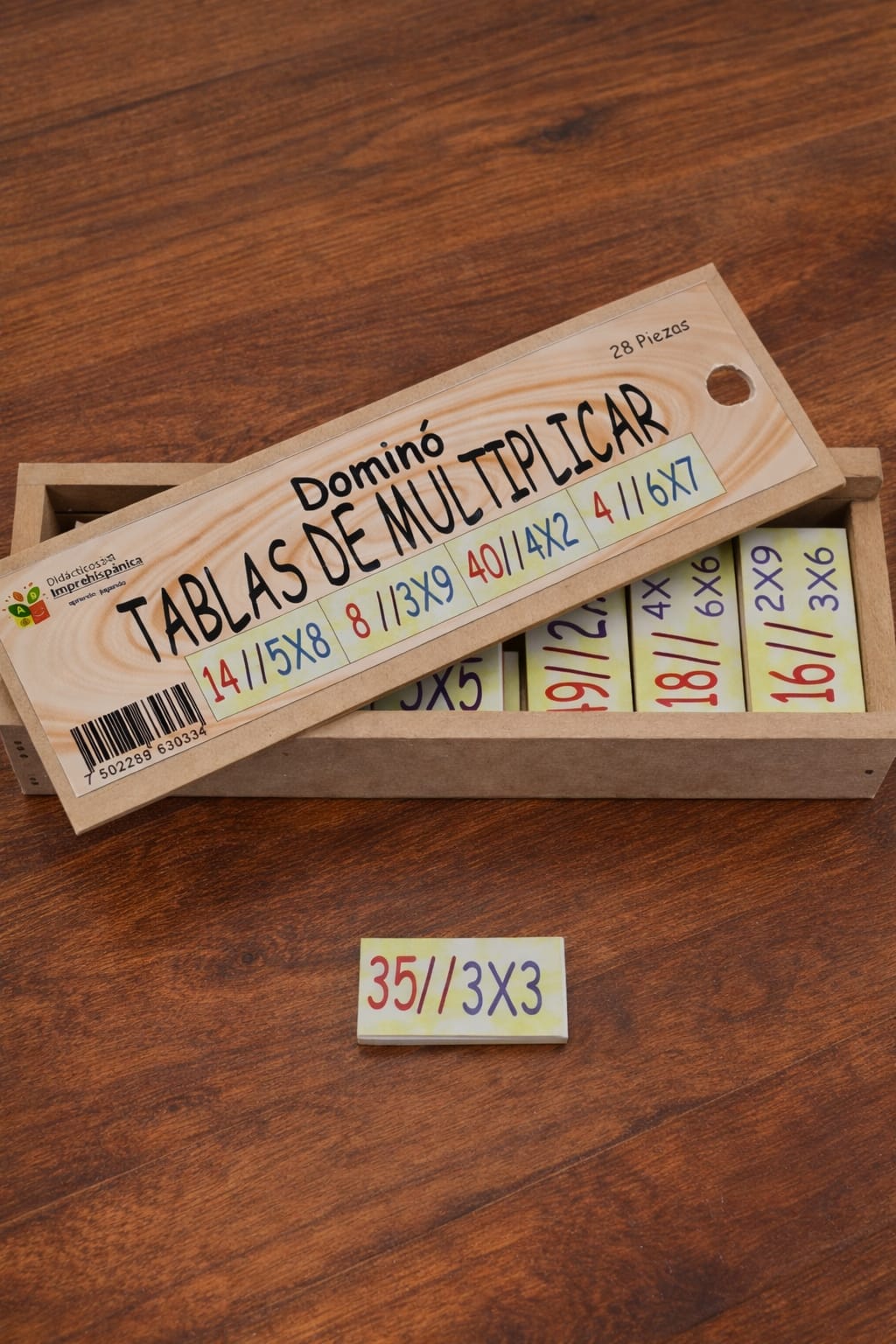 Domino Tablas de multiplicar de madera
