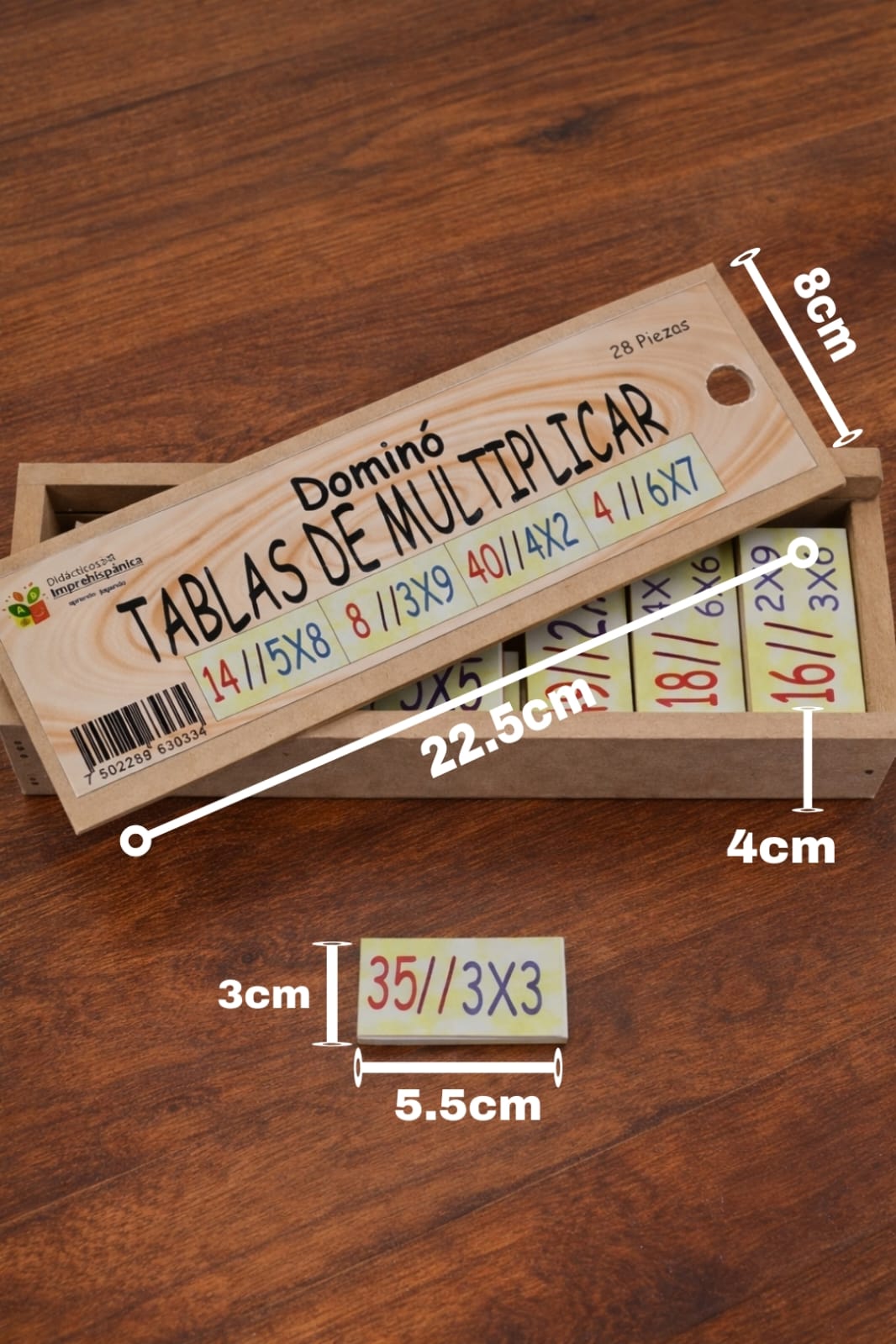 Domino Tablas de multiplicar de madera