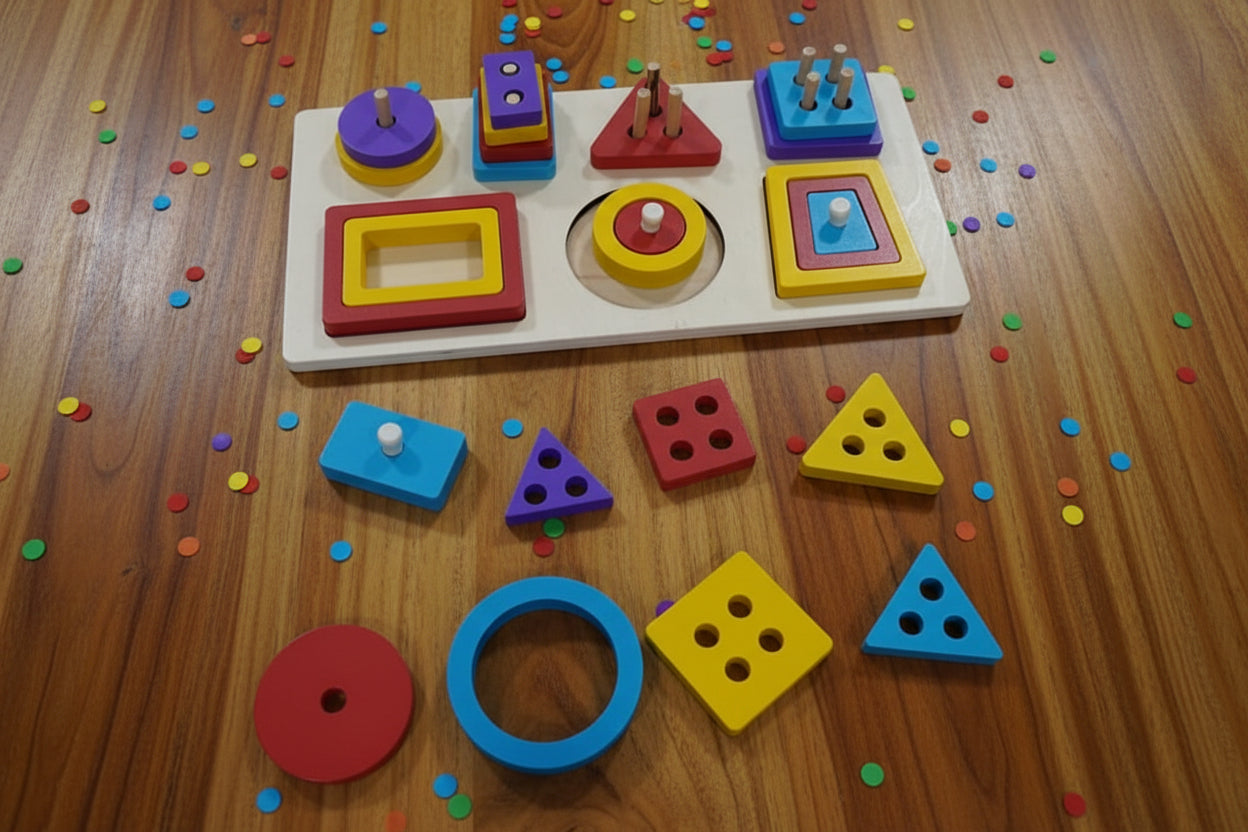 Juego Didáctico de Ensarte / Grab the Shape Plate
