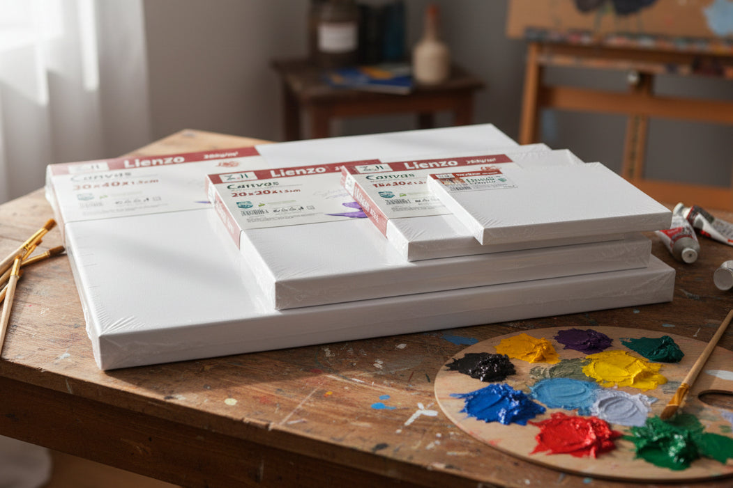 Kit de Lienzos Canvas Rectangulares + Paquete de Pinceles