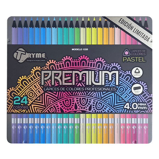 TRYME PREMIUM COLORES PASTEL 24 PZAS